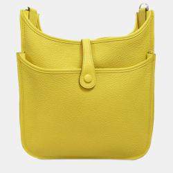 Pre Owned Hermes Yellow Clemence Evelyne III PM