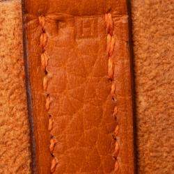 Pre Owned Hermes Orange Clemence Picotin Lock 22