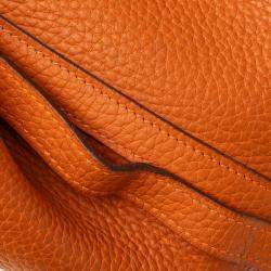 Pre Owned Hermes Orange Clemence Picotin Lock 22