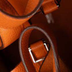 Pre Owned Hermes Orange Clemence Picotin Lock 22