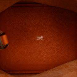 Pre Owned Hermes Orange Clemence Picotin Lock 22