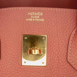 مملوكة مسبقًا Hermes Gold Pink Togo Birkin Retourne 35
