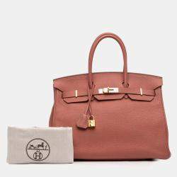 مملوكة مسبقًا Hermes Gold Pink Togo Birkin Retourne 35