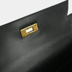 مملوكة مسبقًا حقيبة هيرمس كيلي سيلير 82 بيج أسود تويل إتش بوكس عجل بطريقة حمل ثنائية