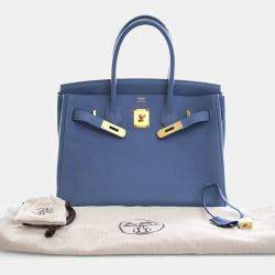 Pre Owned Hermes Bleu Azur Togo Birkin 30