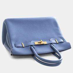 Pre Owned Hermes Bleu Azur Togo Birkin 30