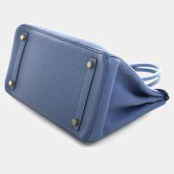 Pre Owned Hermes Bleu Azur Togo Birkin 30