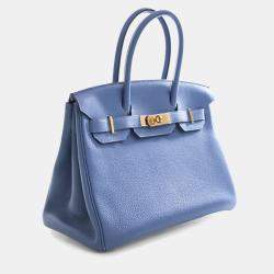 Pre Owned Hermes Bleu Azur Togo Birkin 30