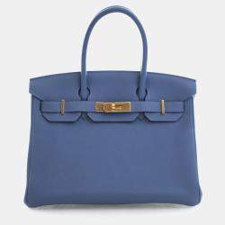 Pre Owned Hermes Bleu Azur Togo Birkin 30