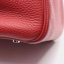 Pre Owned Hermes Lindy 30 Rouge Garance Taurillon Clemence Leather Shoulder Bag