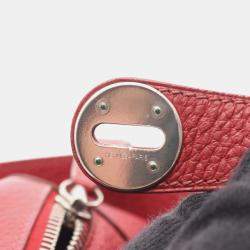 Pre Owned Hermes Lindy 30 Rouge Garance Taurillon Clemence Leather Shoulder Bag