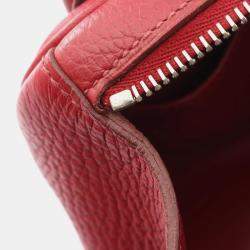 Pre Owned Hermes Lindy 30 Rouge Garance Taurillon Clemence Leather Shoulder Bag