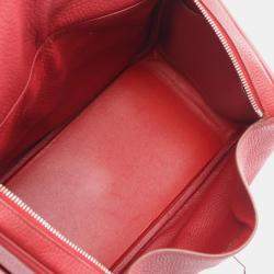 Pre Owned Hermes Lindy 30 Rouge Garance Taurillon Clemence Leather Shoulder Bag