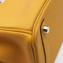 Pre Owned Hermes Birkin 30 Yellow Tone Togo Leather Tote Bag