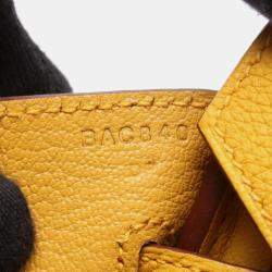 Pre Owned Hermes Birkin 30 Yellow Tone Togo Leather Tote Bag