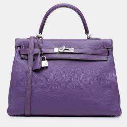 مملوكة مسبقًا Hermes Purple Togo Kelly II Retourne 35