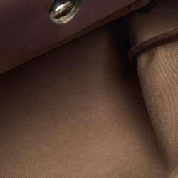 مملوكة مسبقًا Hermès Herbag 31 Khaki/Brown Canvas and Leather Bag