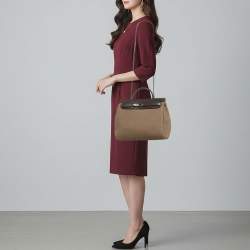 مملوكة مسبقًا Hermès Herbag 31 Khaki/Brown Canvas and Leather Bag