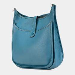 مملوكة مسبقًا Hermes Blue Clemence Evelyne II GM