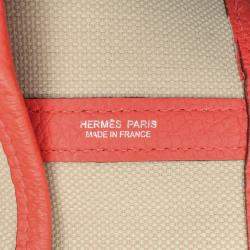 Pre Owned حقيبة هيرمس جاردن فايل 28 نغوندا وقماش بني أحمر