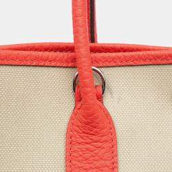 Pre Owned حقيبة هيرمس جاردن فايل 28 نغوندا وقماش بني أحمر