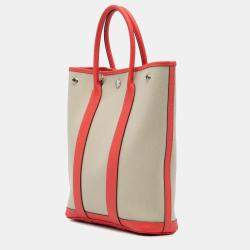 Pre Owned حقيبة هيرمس جاردن فايل 28 نغوندا وقماش بني أحمر