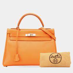 Pre Owned حقيبة هيرمس كيلي ريتورني 32 جلد غوليفر برتقالي