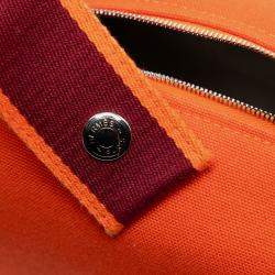 Pre Owned Hermes Orange Small Toile Bride A Brac Case