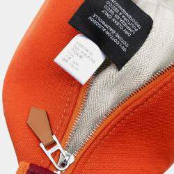 Pre Owned Hermes Orange Small Toile Bride A Brac Case