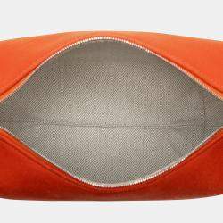 Pre Owned Hermes Orange Small Toile Bride A Brac Case