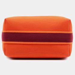 Pre Owned Hermes Orange Small Toile Bride A Brac Case