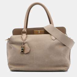 Pre Owned Hermes Brown Veau Grizzly and Swift Toolbox 33