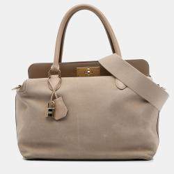 Pre Owned حقيبة هيرمس تولبوكس 33 جلد سويفت وغريزلي بني