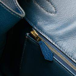 Pre Owned حقيبة هيرمس بيركن ريتورن 35 جلد توغو أزرق