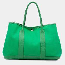 مملوكة مسبقًا حقيبة هيرمس غاردن بارتي 36 نيجوندا وقماش للحدائق أخضر