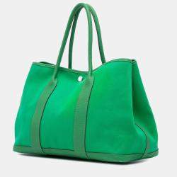 Pre Owned Hermes Green Toile and Negonda Garden Party 36