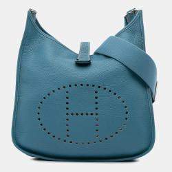 Pre Owned Hermes Blue Clemence Evelyne III 29
