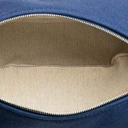 Pre Owned حقيبة هيرمس بريدي أ براك قماش أزرق أخضر صغيرة