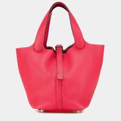 Pre Owned Hermes Pink Clemence Picotin Lock 18