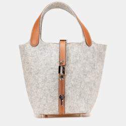 Pre Owned Hermes Brown Feutre and Swift Picotin Lock 18