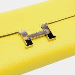 Pre Owned Hermes Yellow Evercolor Constance Wallet To Go