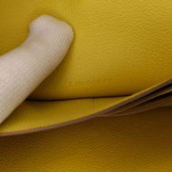 Pre Owned Hermes Yellow Evercolor Constance Wallet To Go