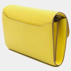 Pre Owned Hermes Yellow Evercolor Constance Wallet To Go
