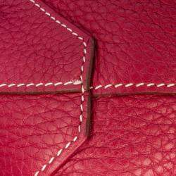 مملوكة مسبقًا حقيبة هيرمس دوبل سنس 36 جلد كليمونس وردي أحمر