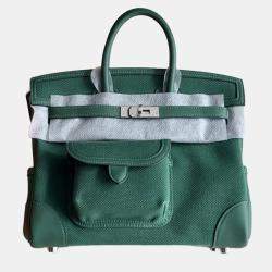 Pre Owned Hermes Birkin 25 Cargo Vert Jade with Palladium Hardware