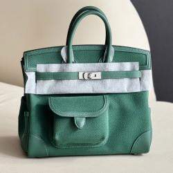 Pre Owned Hermes Birkin 25 Cargo Vert Jade with Palladium Hardware