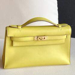 Pre Owned Hermes Mini Kelly I Yellow Swift Gold hardware