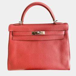 مملوكة مسبقًا Hermes Kelly 32 red Togo with palladium hardware
