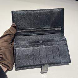 Pre Owned Hermes H wallet black crocodile with palladium hardware