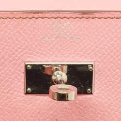 مملوكة مسبقًا Hermes Kelly Longue Rose Bubblegum Epsom Leather Continental Wallet
